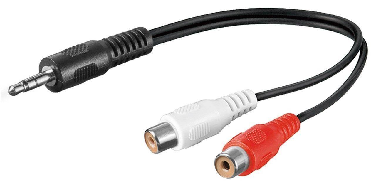 Cablu adaptor audio Jack 3.5 mm stereo tata - 2x RCA mama 20cm