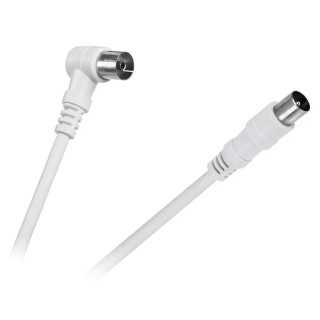 Cablu RF video alb mufa dreapta si la 90 grade 5m Cabletech KPO2740F-5
