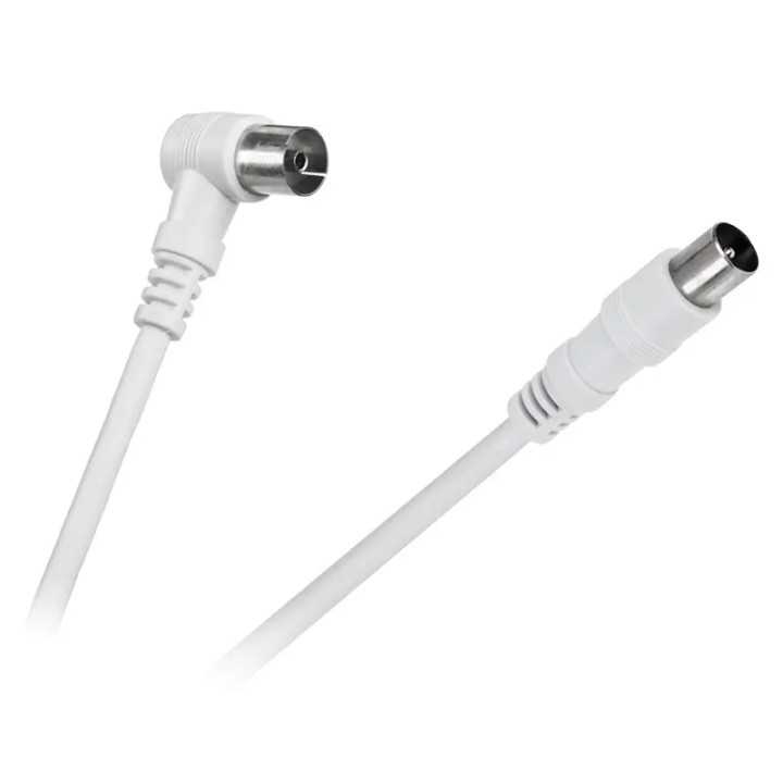 Cablu RF video alb mufa dreapta si la 90 grade 5m Cabletech KPO2740F-5