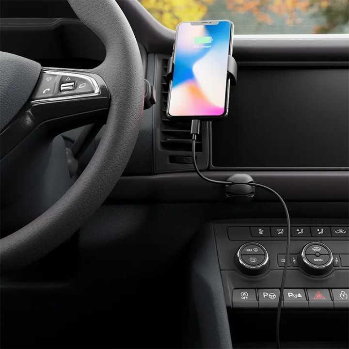 Set 6 organizatoare cabluri cu adeziv negre MK5541 deleyCON