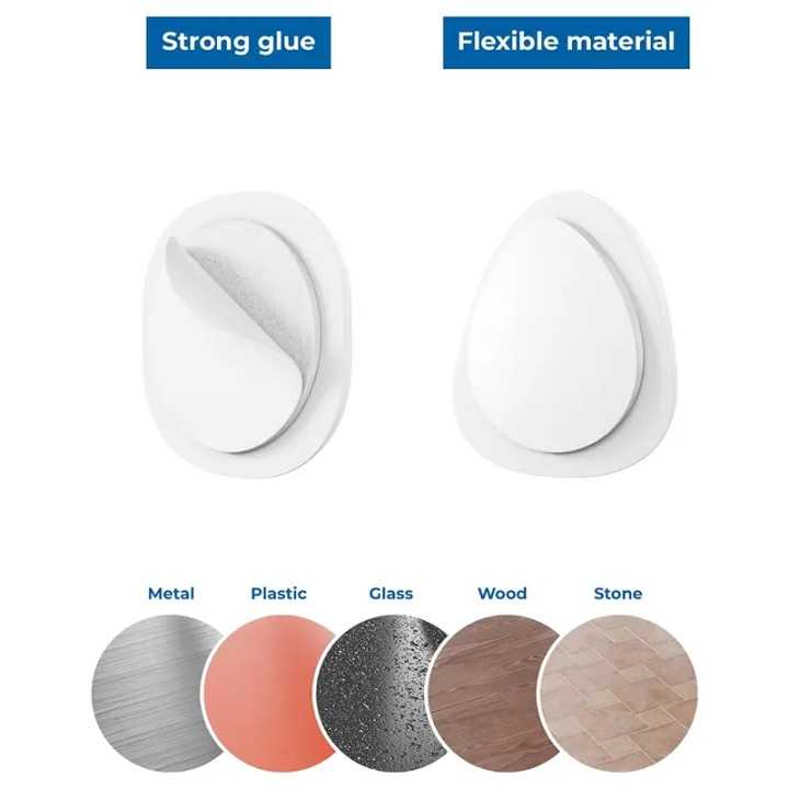 Set 6 organizatoare cabluri cu adeziv negre MK5542 deleyCON