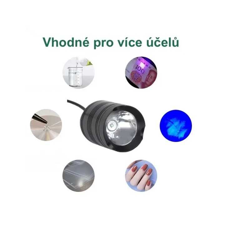 Lampa UV LED 3W alimentare USB pentru fixare vopsea /masca protectie lipire PCB BST-9147