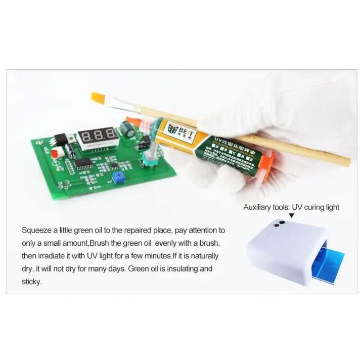 Vopsea verde /masca protectie lipire PCB fotosensibila UV 10ml BST-UVH900-GR