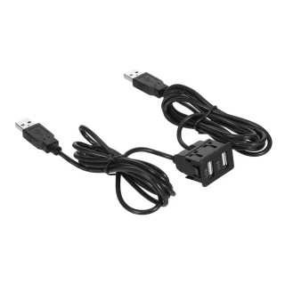 Modul panou auto 2x USB-A mama la 2x USB-A tata cablu 1m negru