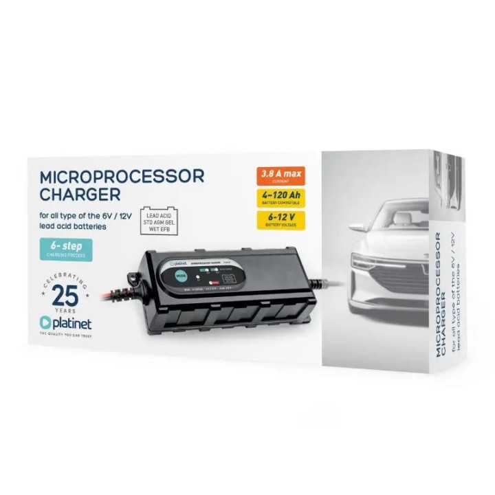 Incarcatorul auto inteligent Platinet PCBC38 3.8A 6V /12V 4Ah – 120Ah