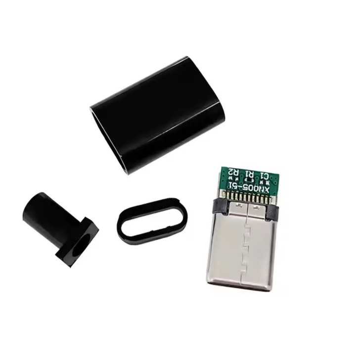 Mufa USB-C 3.1 5pin tata slim carcasa din plastic pentru montare pe cablu