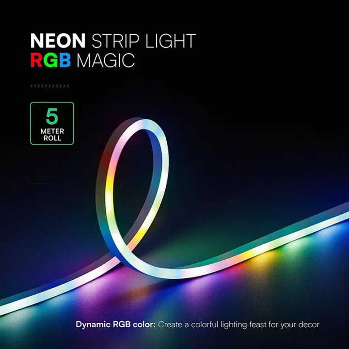 Kit banda LED NEONFLEX MAGIC RGB 5m 5VDC IP20 + telecomanda V-tac SKU-24050