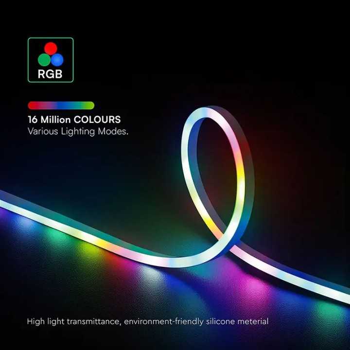 Kit banda LED NEONFLEX MAGIC RGB 5m 5VDC IP20 + telecomanda V-tac SKU-24050
