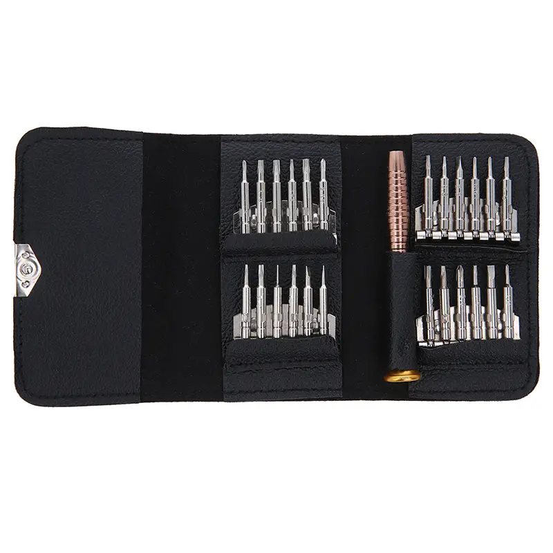 Set surubelinte de precizie 25in1 biti philips /Y /triunghiular /torx /stea si husa piele OEM0002371