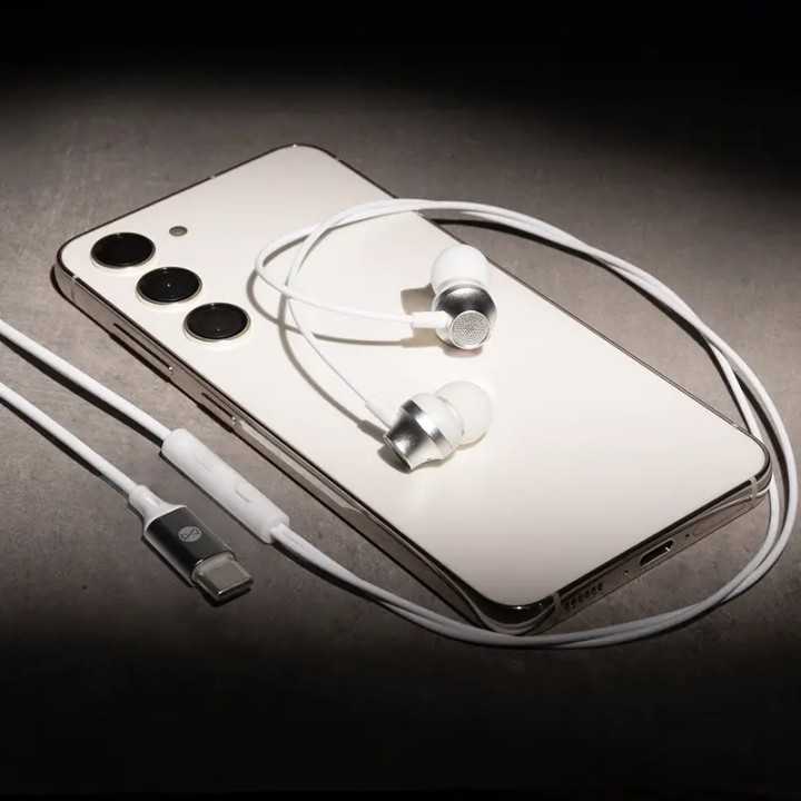 Casti stereo cu microfon mufa USB TYPE C 1.2m 32ohm alb FOREVER GSM187600