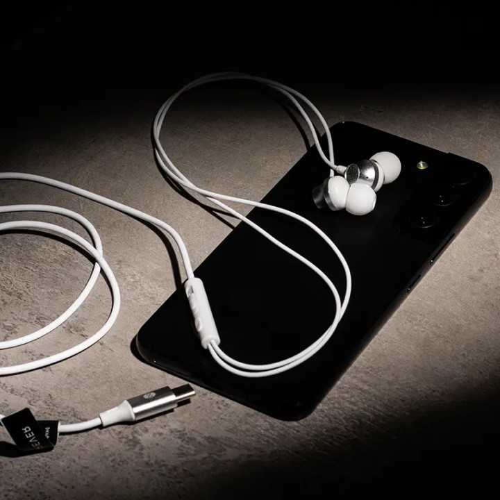 Casti stereo cu microfon mufa USB TYPE C 1.2m 32ohm alb FOREVER GSM187600