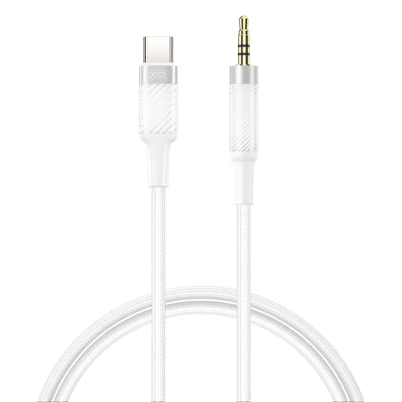 Cablu auxiliar audio Type-C la 3.5 mm Jack 1m alb XO-NB-R279B