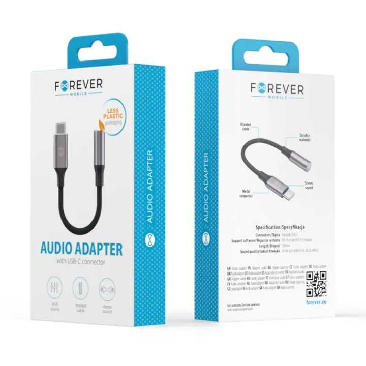 Adaptor audio 3.5 mm Jack mama - USB-C tata 15cm FOREVER AJC-01 GSM184537