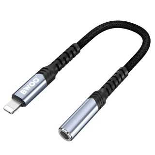 Adaptor audio Lightning tata - JACK 3.5 mm mama 10cm negru BWOO BO-BZ48