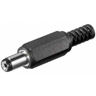 Mufa alimentare DC tata pe cablu 6.3x1.3 mm cu protectire cablu negru GBC 29.0483.00