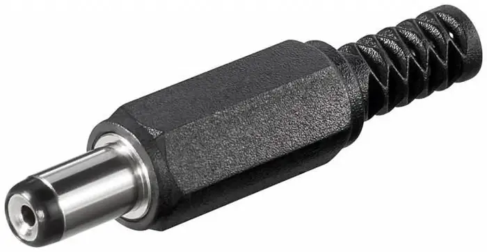 Mufa alimentare DC tata pe cablu 6.3x1.3 mm cu protectire cablu negru GBC 29.0483.00