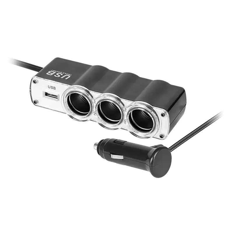 Splitter de bricheta auto x3 cu USB si cablu Peiying PY-CHR0010