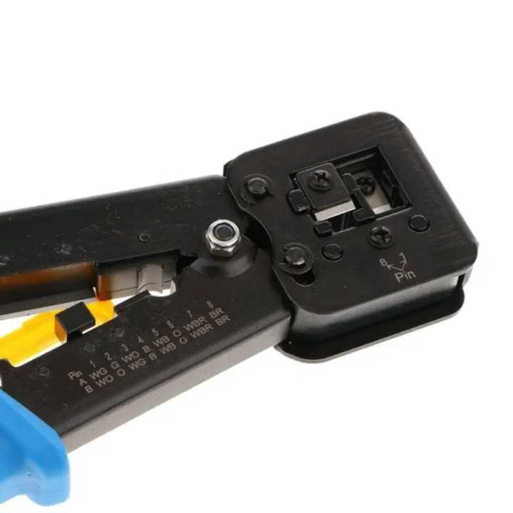 Cleste sertizare RJ45 /RJ11 /RJ12 cu taietor de fire pentru mufe cu Pass Trough