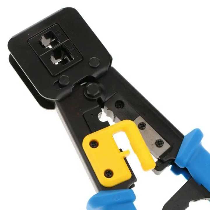 Cleste sertizare RJ45 /RJ11 /RJ12 cu taietor de fire pentru mufe cu Pass Trough