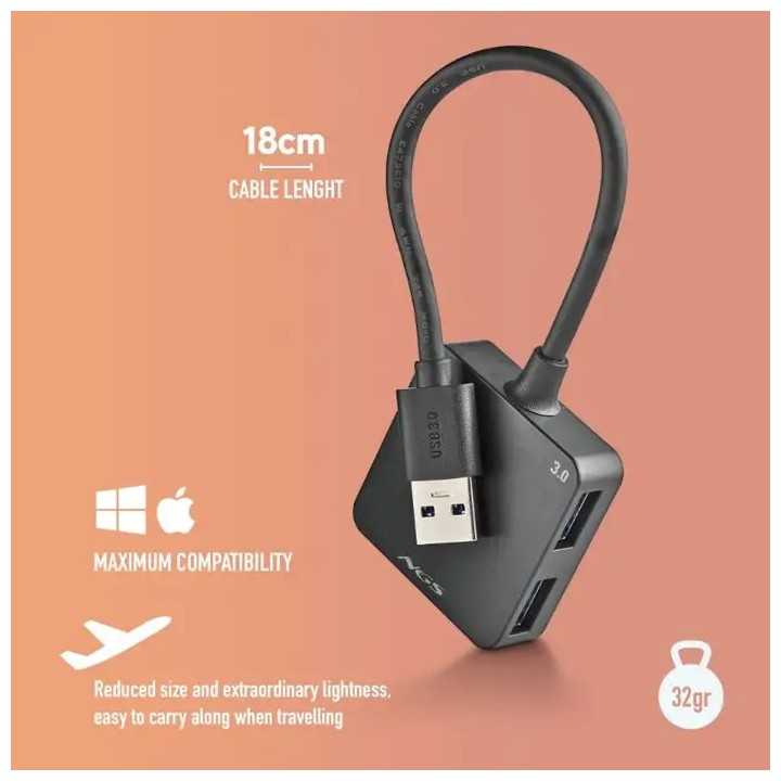 Hub USB 3.0 4 porturi 5Gbps NGS IHUB 3.0 TINY compact /portabil