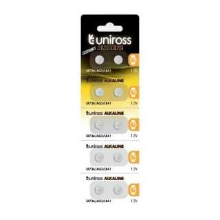Set 10 baterii buton alcaline Uniross AG3 /LR736 /LR41 2409277-10