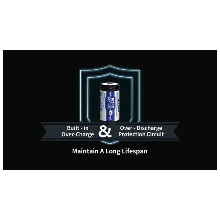 Acumulator XTAR 16340 3.7V 650mAh Li-ion protectie PCB /terminal cu varf 16340 650MAH KT (WITH PCB)