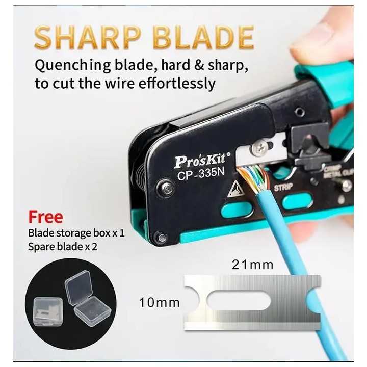 Cleste de sertizare modular RJ45 Cat5/ Cat6 /Cat7 3in1 taiere /dezizolare /sertizare Pro'sKit CP-335N