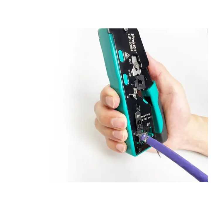 Cleste de sertizare modular RJ45 Cat5/ Cat6 /Cat7 3in1 taiere /dezizolare /sertizare Pro'sKit CP-335N
