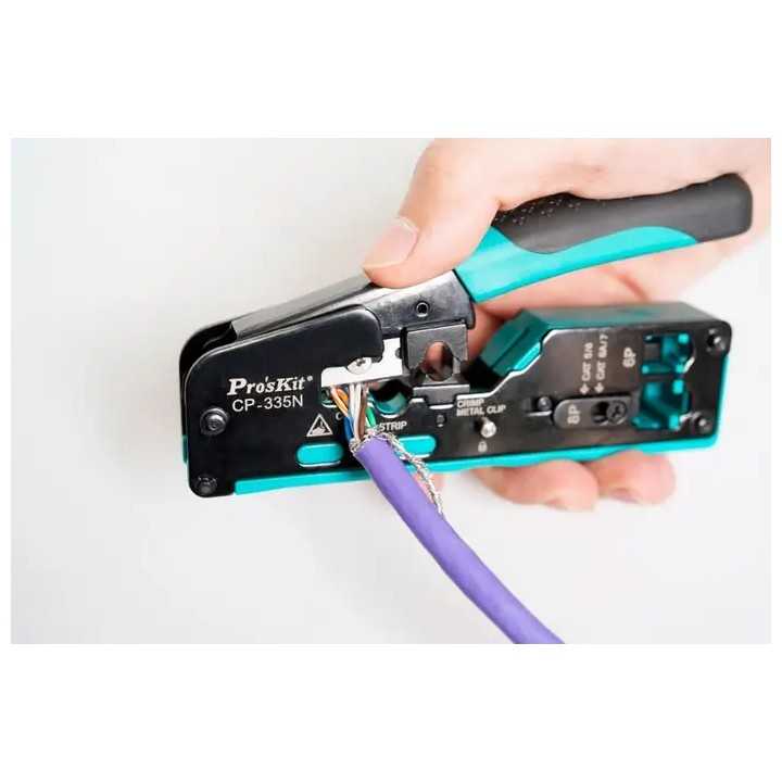 Cleste de sertizare modular RJ45 Cat5/ Cat6 /Cat7 3in1 taiere /dezizolare /sertizare Pro'sKit CP-335N
