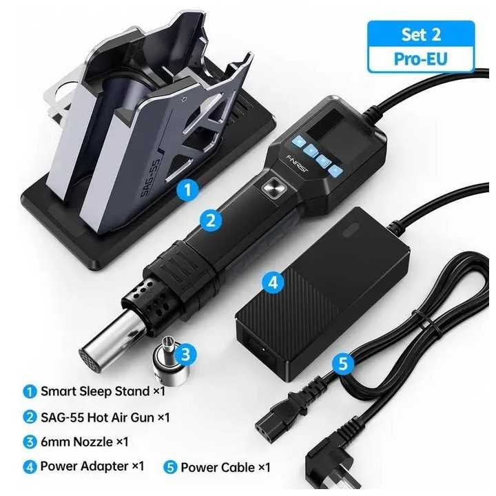 Pistol cu aer cald pentru dezlipit 550W FNIRSI SAG-55 H