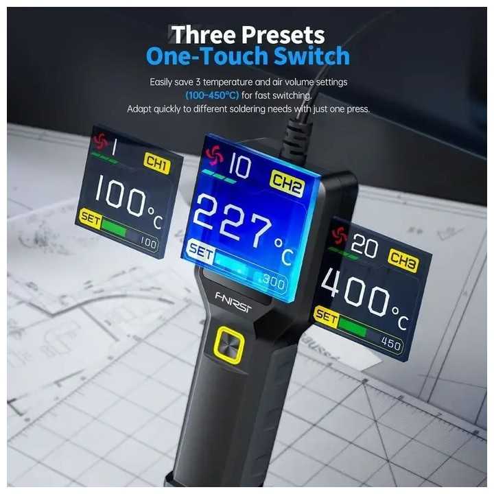 Pistol cu aer cald 550W pentru dezlipit FNIRSI SAG-55 S