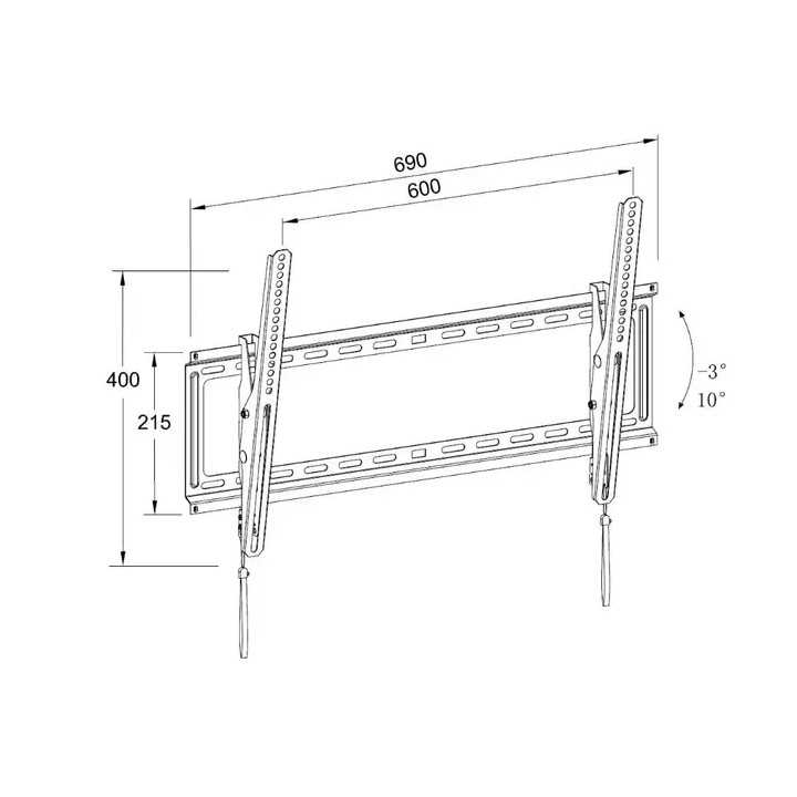 Suport TV LCD de perete 32"-80" inclinabil cu snur Well