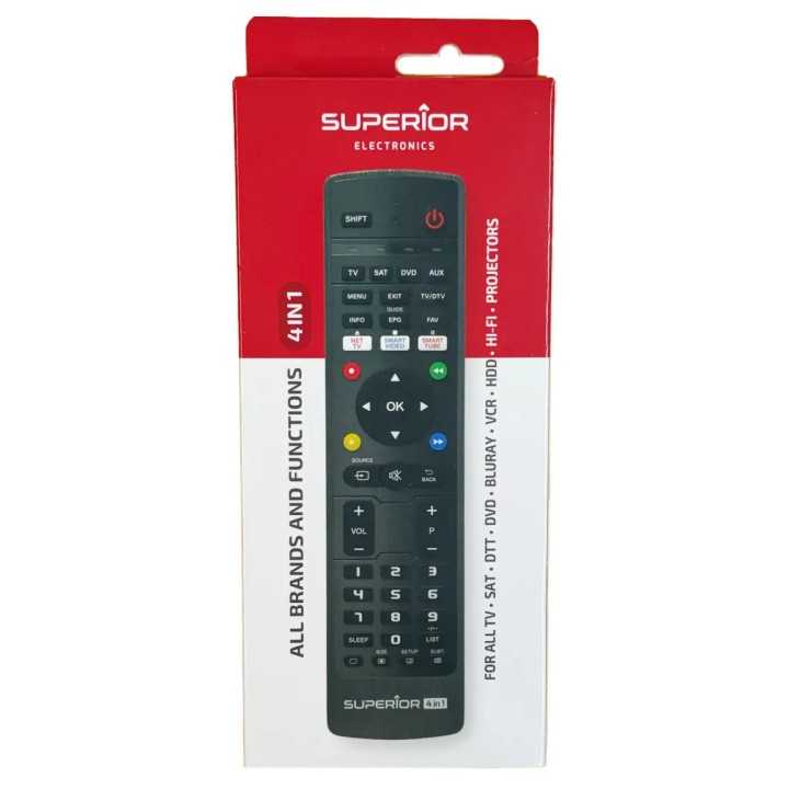 Telecomanda SUPERIOR 4in1 Universala TV /SAT /DVD /AUX IR cod programabil Superior SUPTB031 (216)