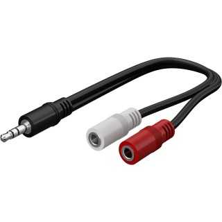 Cablu adaptor audio Jack 3.5 mm stereo tata la 2x 3.5 mm mono mama 0.2m Goobay 50465