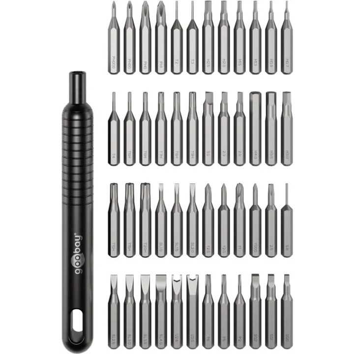 Set surubelnita de inalta calitate cu 48 biti 28mm otel S2 de precizie Goobay 77835