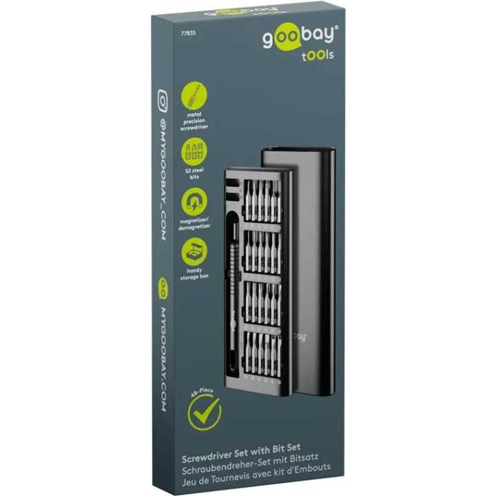 Set surubelnita de inalta calitate cu 48 biti 28mm otel S2 de precizie Goobay 77835