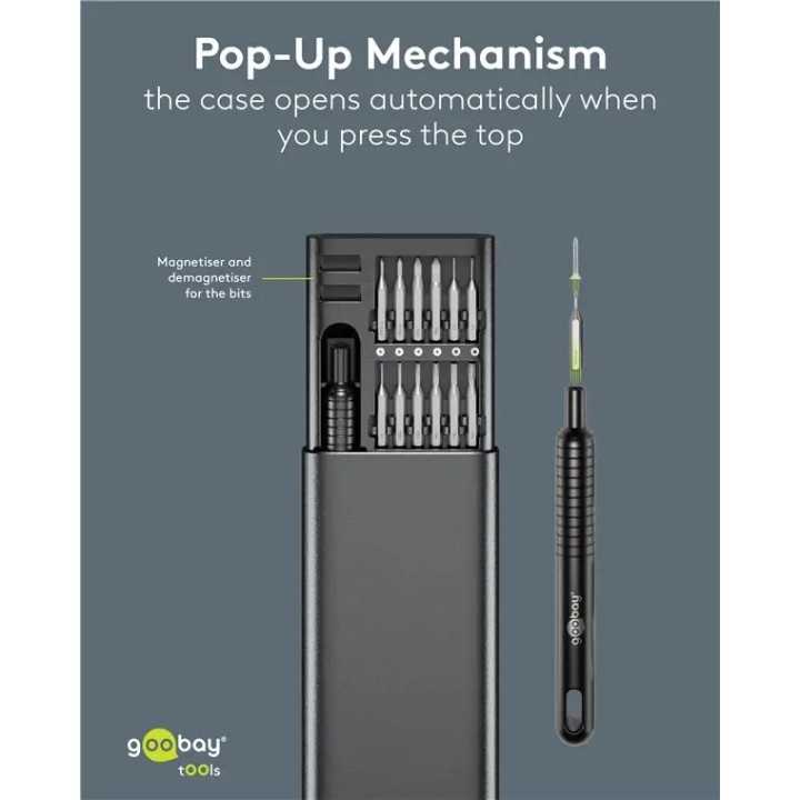 Set surubelnita de inalta calitate cu 48 biti 28mm otel S2 de precizie Goobay 77835