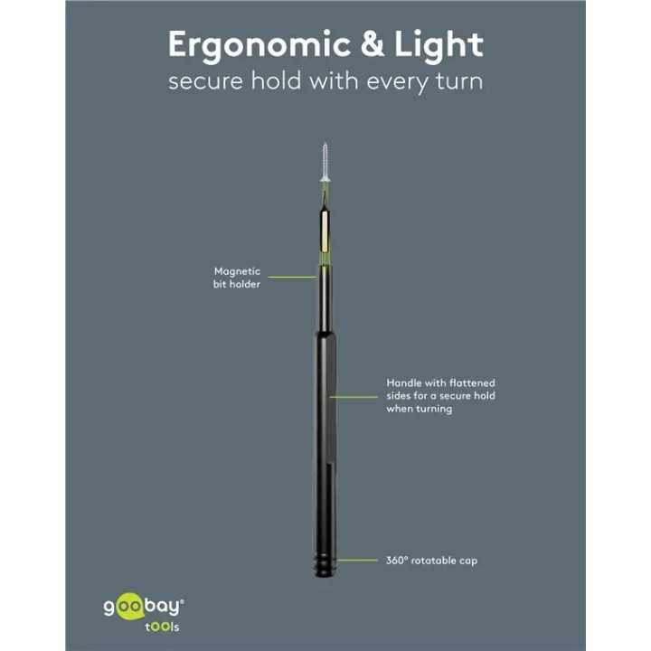 Set surubelnita de inalta calitate cu 24 biti 28mm otel S2 de precizie Goobay 77836