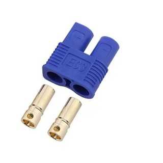 Conector alimentare DC EC3 mama 25A 500V 2 pini 12AWG drept albastru AMASS EC3-F