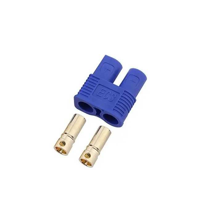 Conector alimentare DC EC3 mama 25A 500V 2 pini 12AWG drept albastru AMASS EC3-F
