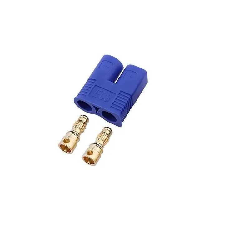 Conector alimentare DC EC3 tata 25A 500V 2 pini 12AWG drept albastru AMASS EC3-M