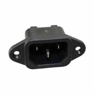 Conector alimentare PC AC C14 (E) tata 10A-250VAC montare pe panou /lipire ADAM TECH IEC-A-3