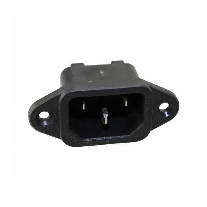 Conector alimentare PC AC C14 (E) tata 10A-250VAC montare pe panou /lipire ADAM TECH IEC-A-3