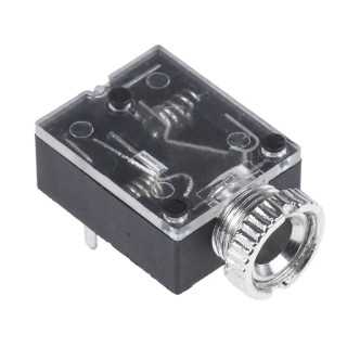 Conector Jack 3.5 mm mama stereo 3 piste cu intrerupator /montare pe panou /placa VG01221
