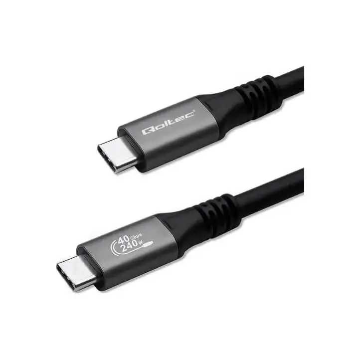Cablu USB-C 4.0 - USB-C 4.0 1m PD 240W 4K 8K 40Gbps Thunderbolt 3 Thunderbolt 4 QOLTEC 50669