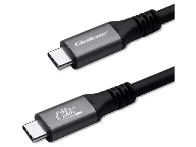 Cablu USB-C 4.0 - USB-C 4.0 1m PD 240W 4K 8K 40Gbps Thunderbolt 3 Thunderbolt 4 QOLTEC 50669