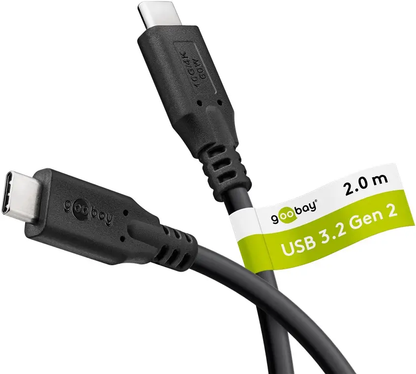 Cablu USB-C 3.2 - USB-C 3.2 2m 60W 3A 10Gbit/s 4K Thunderbolt 3 /4 Goobay 74207