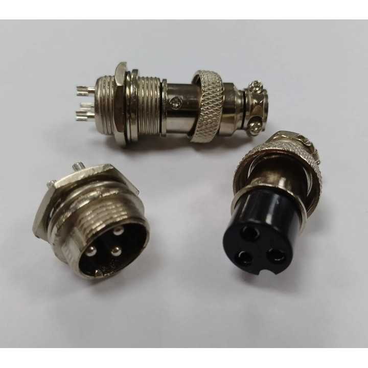 Conector MICROFON MARE 3 Pini set Mama+Tata 20 mm
