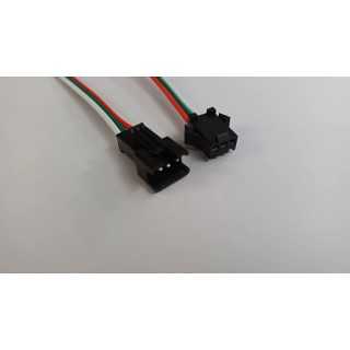 Cablu cu mufa 3 Pini Tata/Mama mic negru JST SM 2B