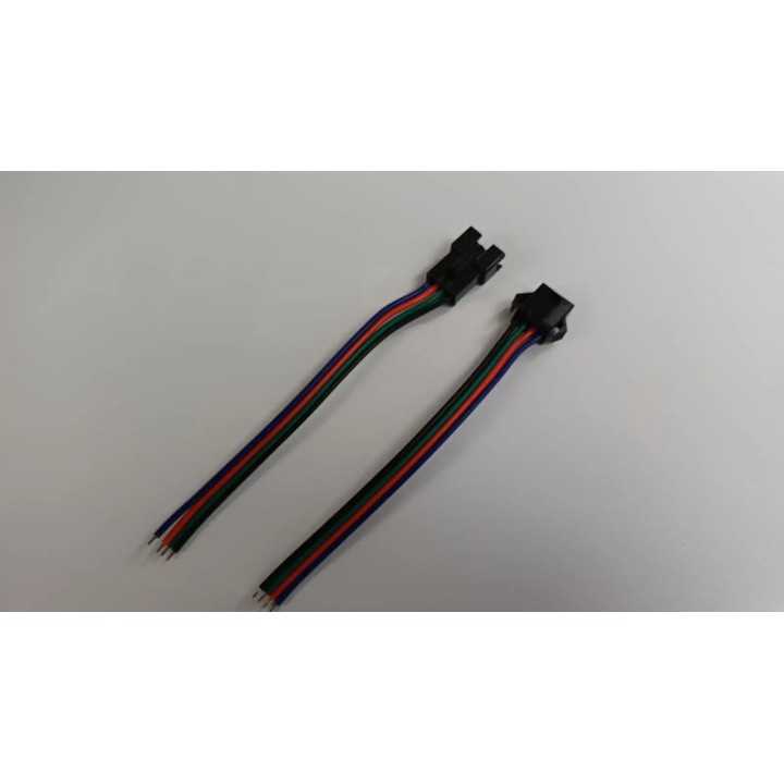 Cablu cu mufa 4 Pini Tata/Mama mic negru JST SM 2B